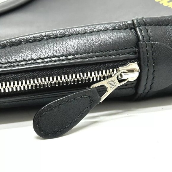 BALENCIAGA 476976 Triangle triangle clutch bag bag Pouch Leather Black - Picture 10 of 13